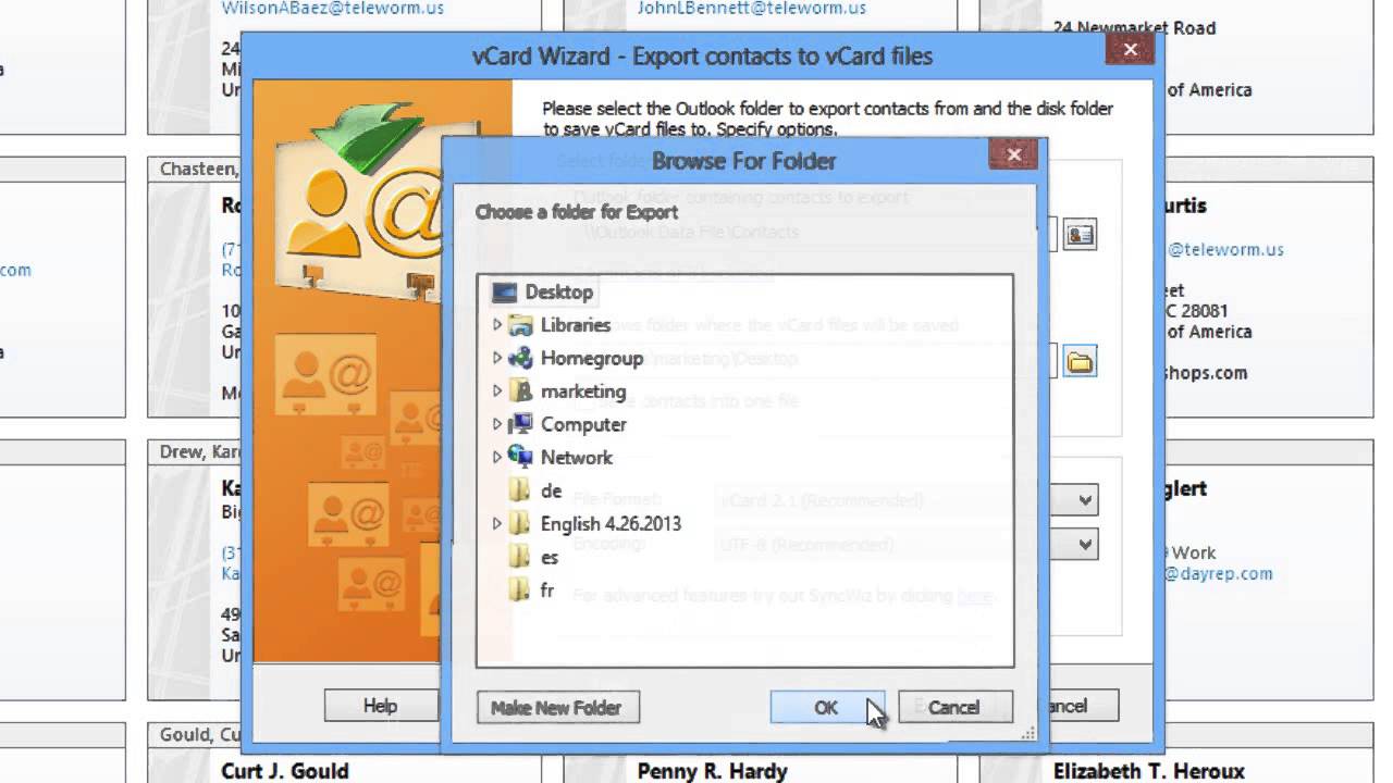 vcard wizard for outlook